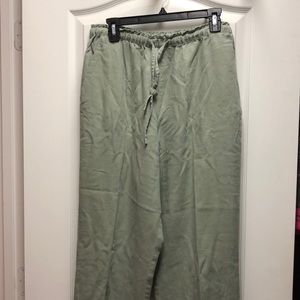 Olive linen pants